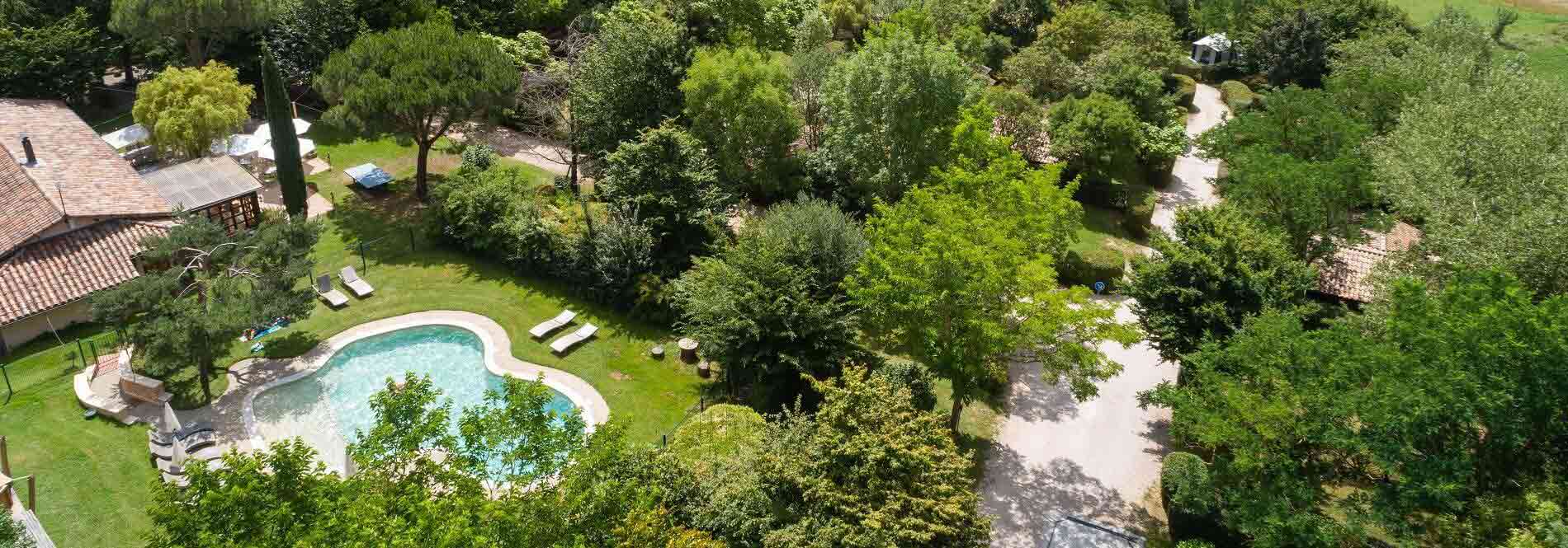 piscine vue du ciel camping pre fixe